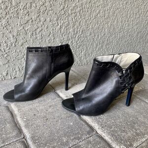 Maria Sharapova by Cole Haan Baily Bootie Women's Open Toe Black Boots 10.5